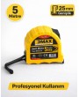DMAX Profesyonel Şerit Metre 5 Metre – 25 mm Genişlik, Kilitli, Dayanıklı Gövde